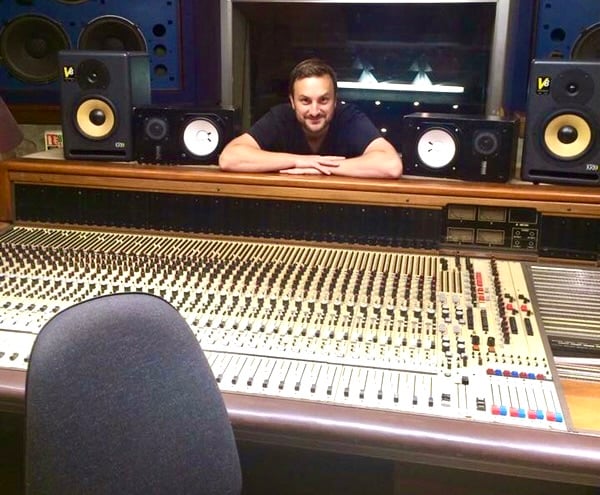 Nick Brine in the studio at Rockfield