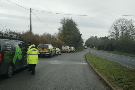 Officers from the Forest of Dean Neighbourhood Policing Team and Gloucestershire Constabulary stop vehicles on Friday, December 5, as part of checks on commercial waste carriers.