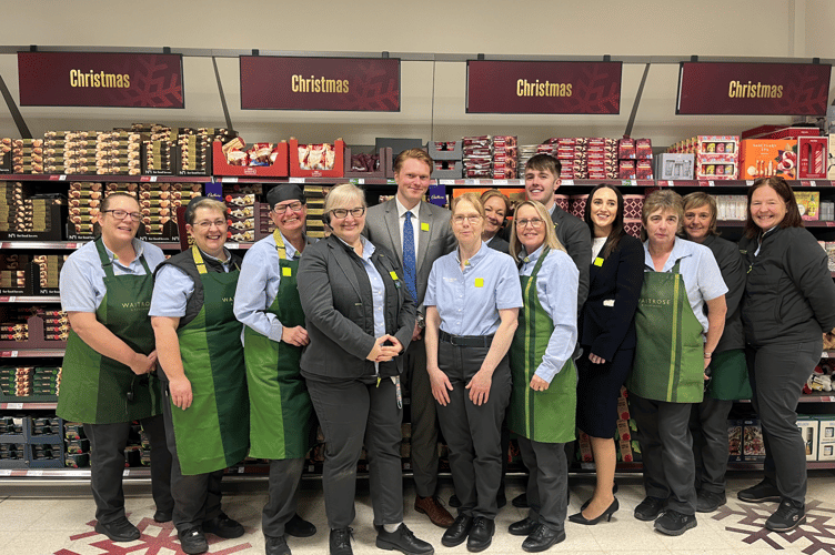 Partners at Waitrose in Monmouth warmly welcome customers back for the festive season