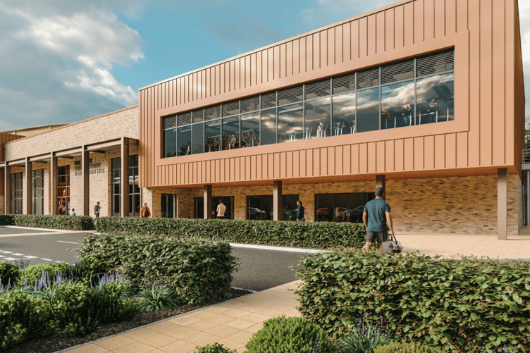 Artist’s impression shows the proposed new Five Acres community and leisure hub in Cinderford.