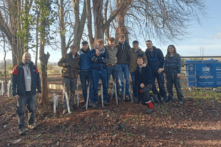 Hartpury College agricultural students carry out fencing and planting work at Newent Cricket Club as part of the ongoing ground redevelopment project.