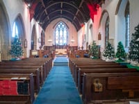 Christmas tree festival at Tidenham Church