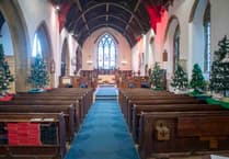 Christmas tree festival at Tidenham Church