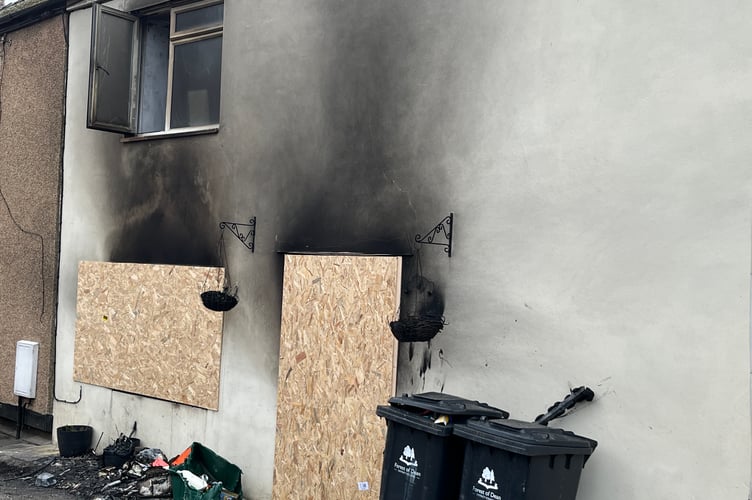 The house in Steam Mills which was damaged by fire on Christmas morning.