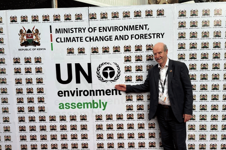 Martin Brocklehurst, Chair of the Citizen Science Global Partnership, at the Seventh United Nations Environment Assembly (UNEA7) in Nairobi.
