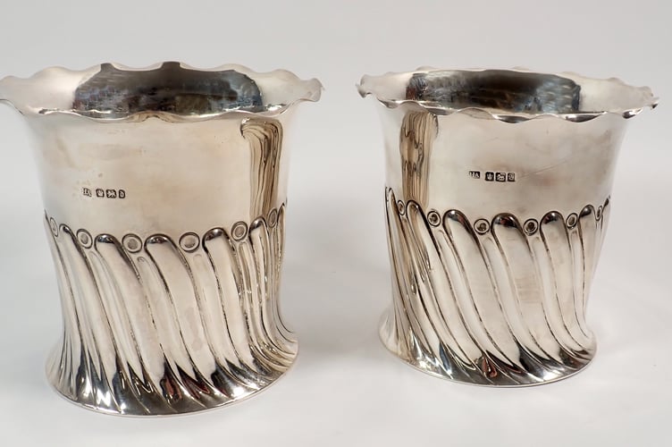 Victorian Silver Bottle Coasters