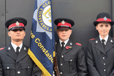 Young people from the Forest of Dean Police Cadets taking part in community activities and learning new skills.