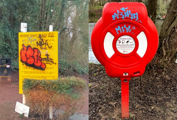 Police have appealed for information to track down the taggers plaguing Newent