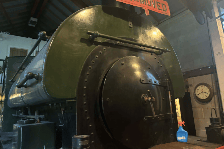 The steam shunter on display inside the museum’s engine shed.