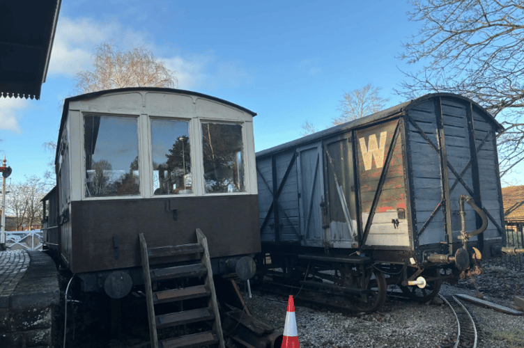 Old train carriages now doubling as offices at the volunteer-run museum.