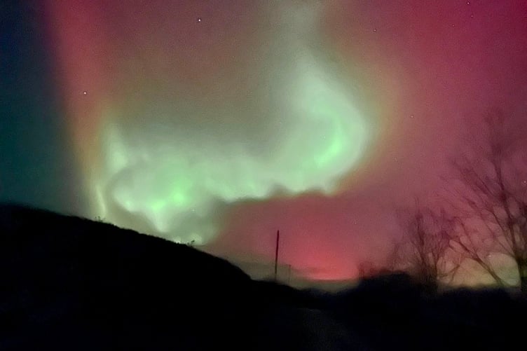The Northern Lights spotted from north of Monmouth