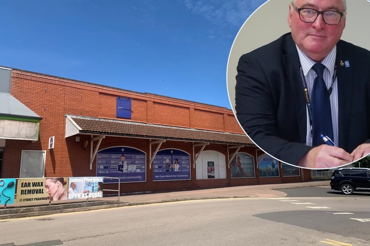 The proposed health centre site in Lydney with Cllr Alan Preest