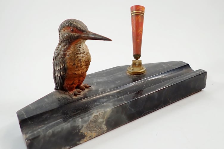 Cold Painted Kingfisher Pen Stand - Copy