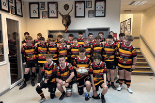 Cinderford U15s celebrate a commanding 45–17 win over Frampton Cotterell, keeping them firmly at the top of the league table.