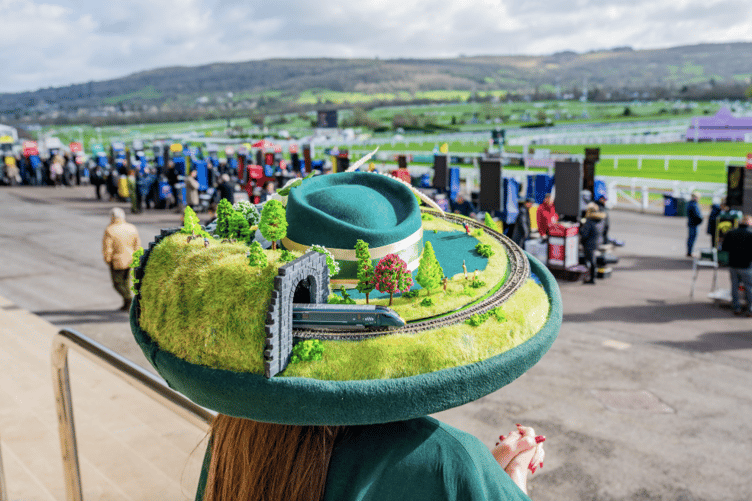Cheltenham Festival racegoer Matilda Been wears a bespoke GWR hat