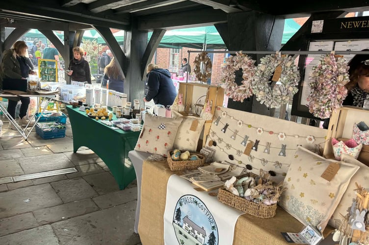 Craft stalls inside the Market House showcased handmade goods from local traders.