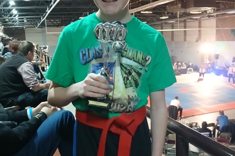 Ashton Leopold with his trophy at the Clash of the Clans.