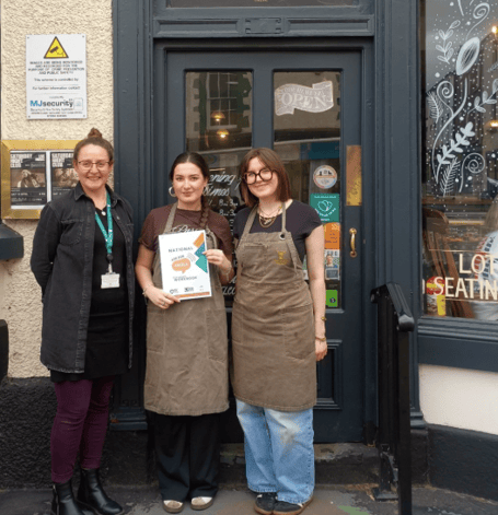 Staff at The Art Of Coffee Coleford completed ‘Ask for Angela’ training to help support customers in vulnerable situations.