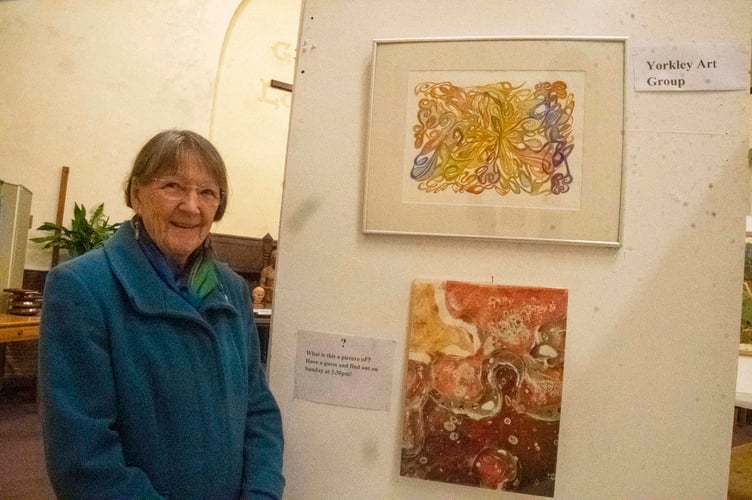 Heather Donnelly of the Yorkley Art Group with some of her works.
