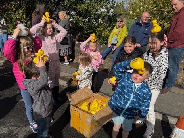 Some of the younger competitors with their ducks.