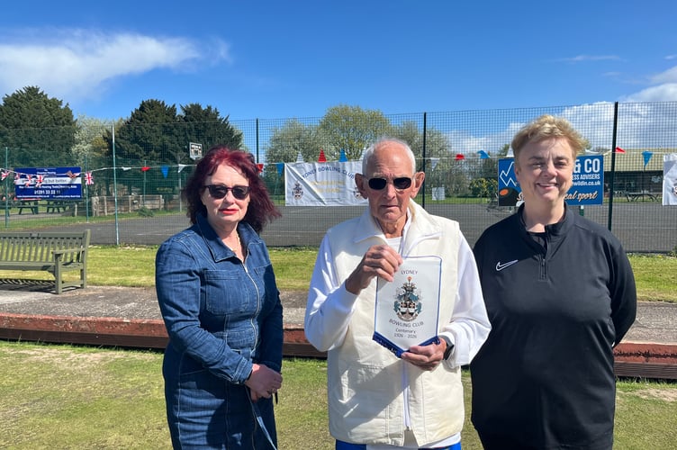 Club presientt Tony Harris with Debbie Huthinson (left) and Jules Evans of Great Oaks Hospice which is the club's charity this year.