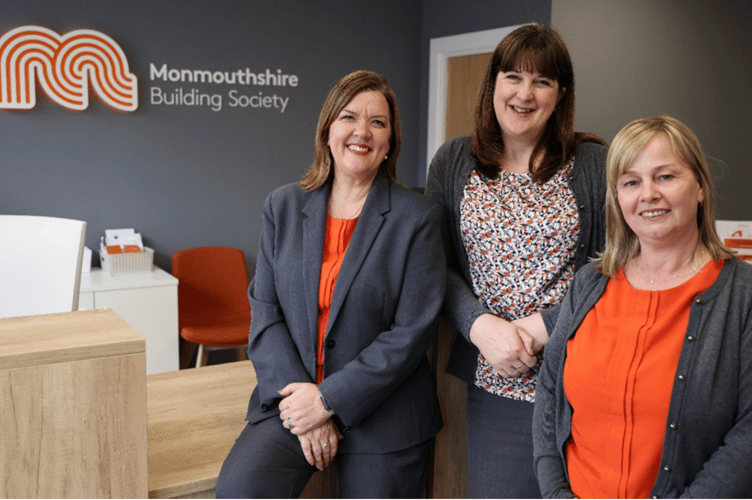 Monmouthshire BS branch staff, Nicola Simmons, Branch Manager, Virgina Jones, Customer Consultant and Karen Overthrow, Customer Consultant.
