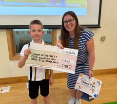 Theo Worgan raises £545 for school playground