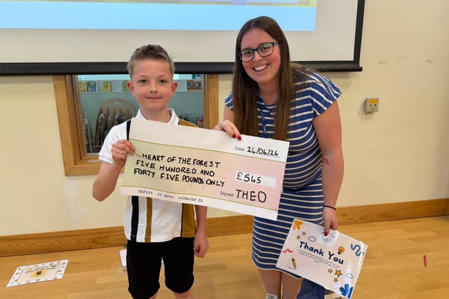 Theo Worgan raises £545 for school playground