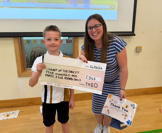 Theo Worgan raises £545 for school playground