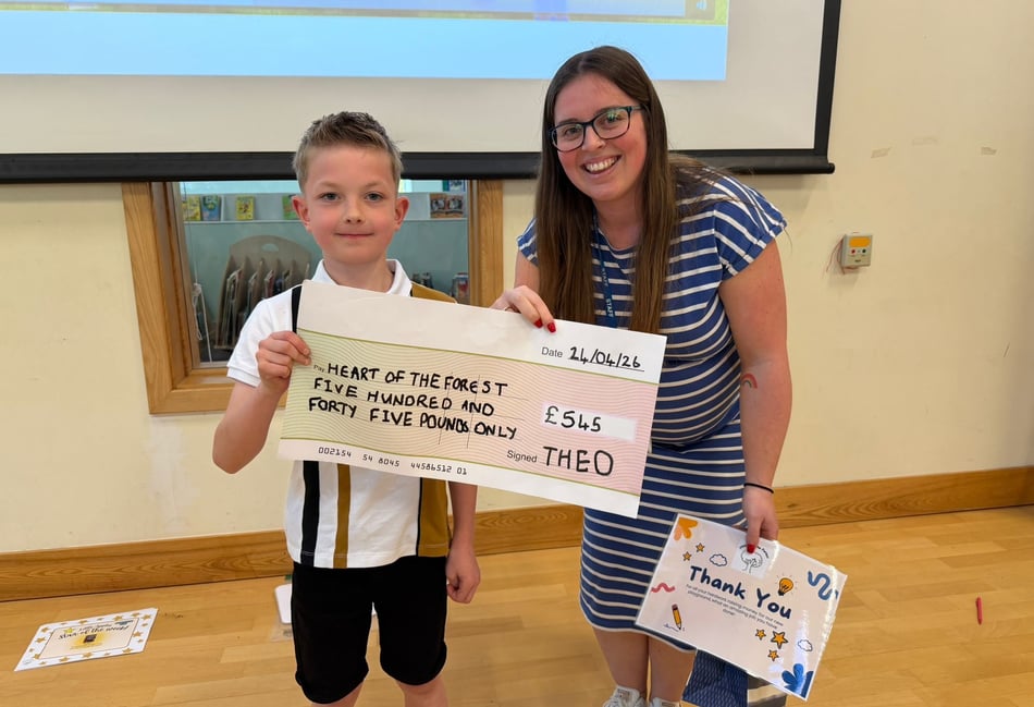 Theo Worgan raises £545 for school playground