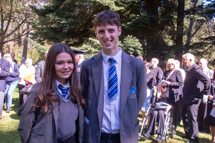 Ava Winter and Alfie Blake,  the head girl and boy of the Dean Academy in Lydney read the names of the Forest of Dean men who served at the Battle of Imjin.