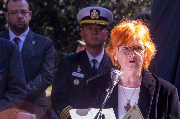 Poet Maggie Clutterbuck read a poem about the Foresters in Korea.
