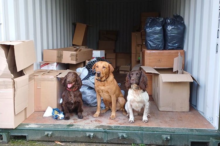Sniffer Dogs At A Lockout where illegal cigarettes were found. CREDIT: GCC