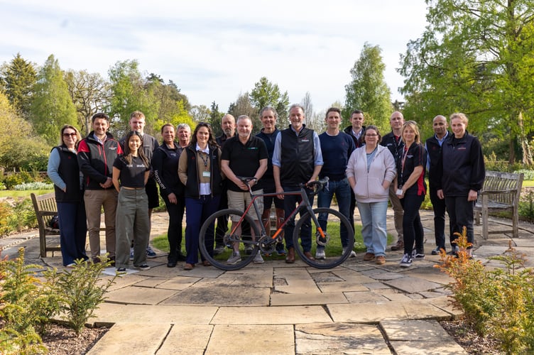 The team from Hartpury which will take on a charity bike ride.