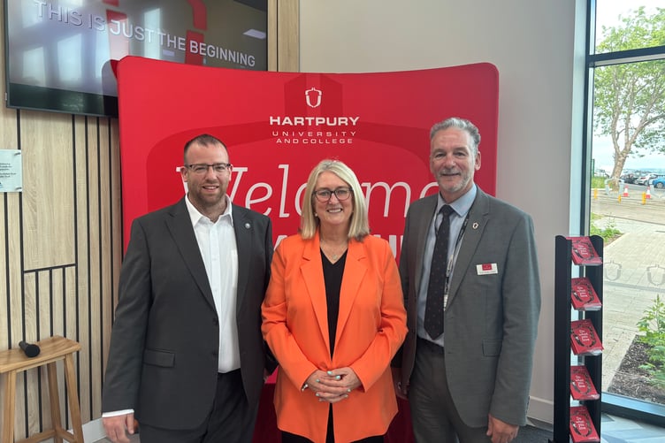 Skills Minister Baroness Jacqui Smith joined Forest of Dean MP Matt Bishop and Hartpury Vice-Chancellor Professor Andy Collop for the official opening of the new £12.75 million University Learning Hub.