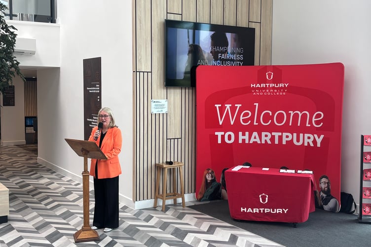 CEREMONY: Baroness Jacqui Smith officially opens Hartpury University's new University Learning Hub during a ceremony attended by staff, students and invited guests.