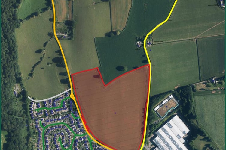 An image showing the location of the proposed development at Mitcheldean.