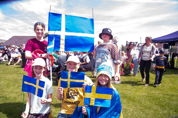 Some of the St Briavels School World Cup-themed walking float that won the Janet Parry Memorial Trophy.