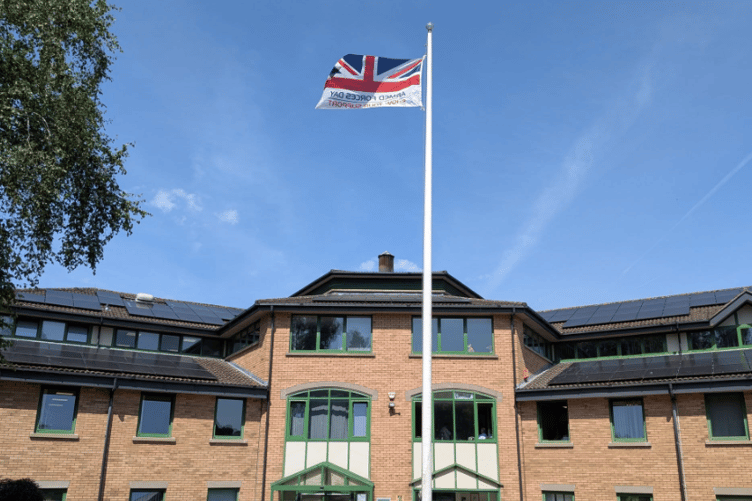 The Armed Forces Day flag flies outside Forest of Dean District Council offices in Coleford ahead of Armed Forces Day on Saturday, June 27.
