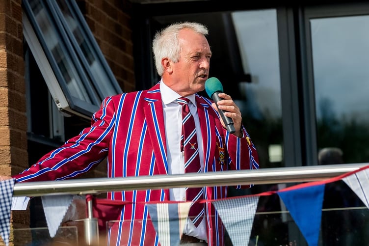 Ross RC chairman Jonathan Preece addresses the gathering