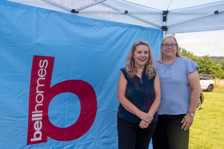 Catherine Marshall and Elaine James of carnival sponsors Bell Homes.