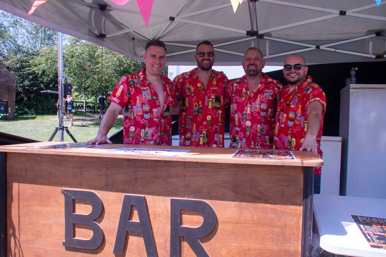 Robert Sergeant, Charlie Vine, Stuart, George and Luke Cole were working behind the bar.