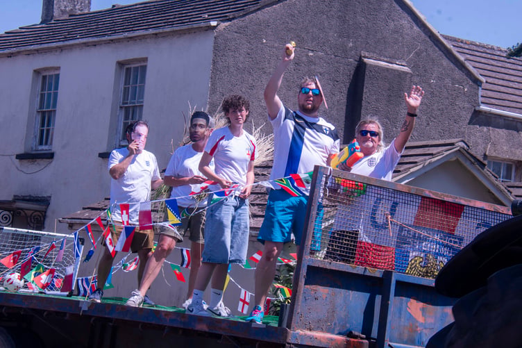A World Cup themed float.