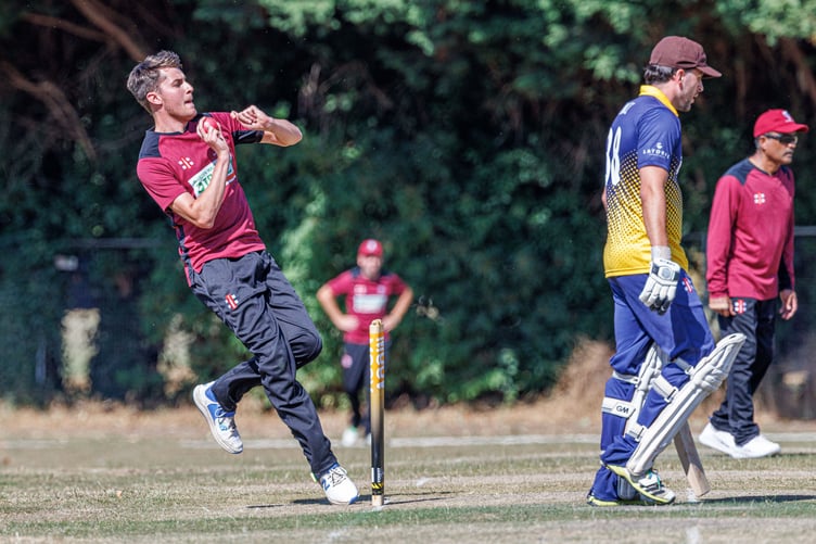 Lydney bowler Callum Miller. Picture: Alan Castle.