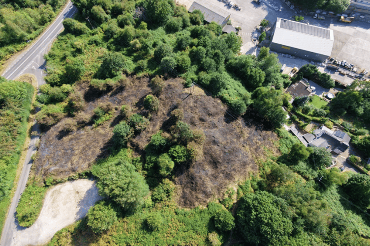 The scorched ground left behind after a fire at Harrow Hill on Sunday, July 26, which burned an area measuring around 120 metres by 50 metres before firefighters brought the blaze under control.