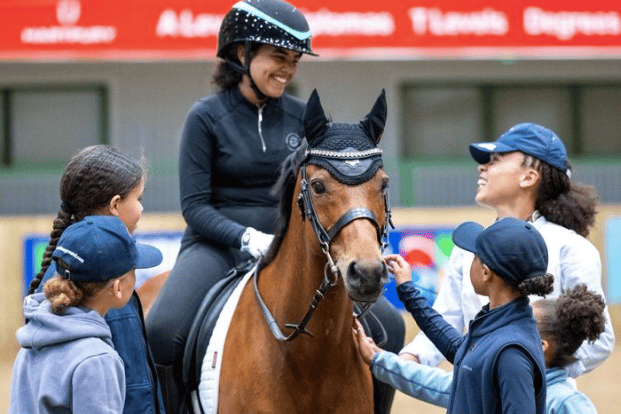 Riders take part in an inclusive dressage training day at Hartpury University.