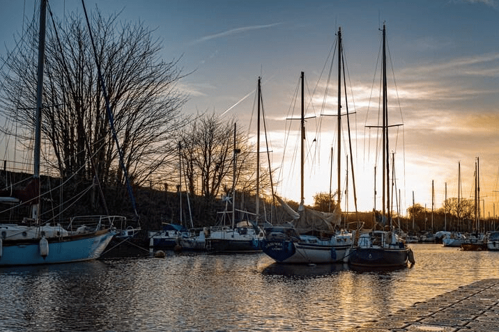 Lydney Harbour offers an open outlook across the evening sky and could provide a good vantage point for eclipse watchers.