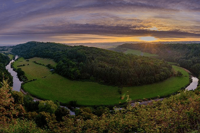 Symonds Yat at sunset, one of the Forest's best known viewpoints and a potential spot for watching Wednesday's eclipse.