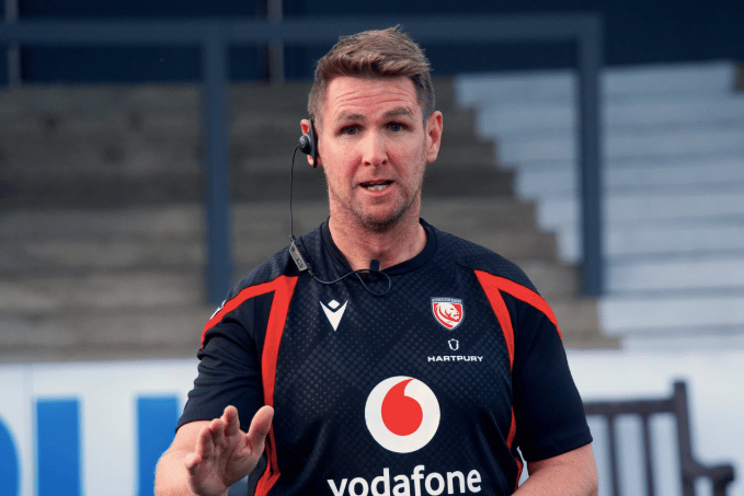 Richie Williams gets to work during his first training session after joining the Gloucester Hartpury coaching team as assistant coach.