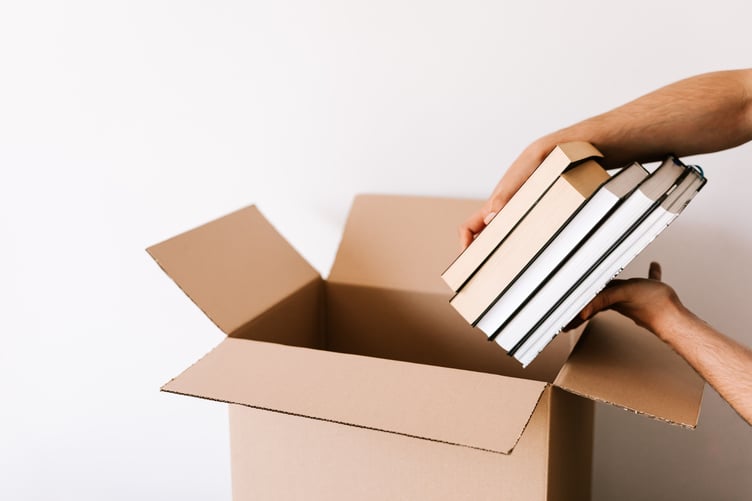 Moving in stock image